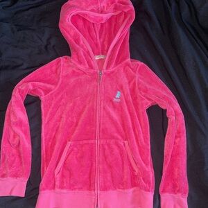 Girls Juicy Couture Terry Cloth Dark Pink zip-up Hoodie